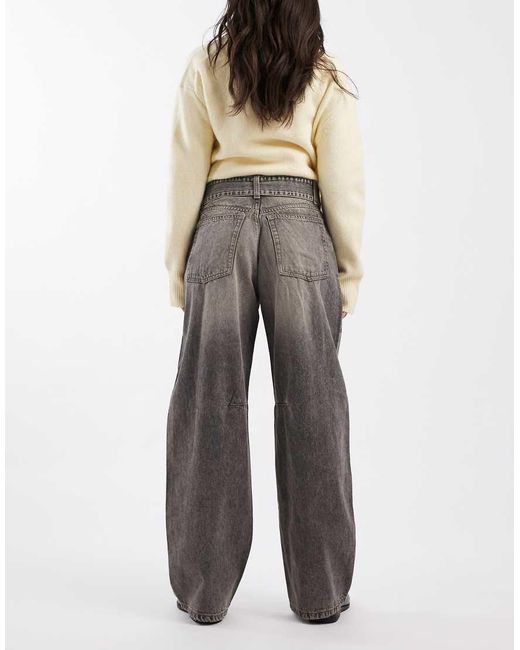 Cotton On Gray Low Rise Barrel Jeans