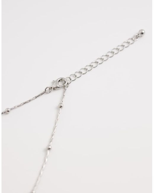 ASOS White Two Pack Of Necklaces With T-bar And Faux Freshwater Pearl Pendant