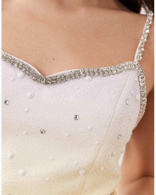 JW PEI Natural Diamante Trim Embellished Tailored Mini Dress