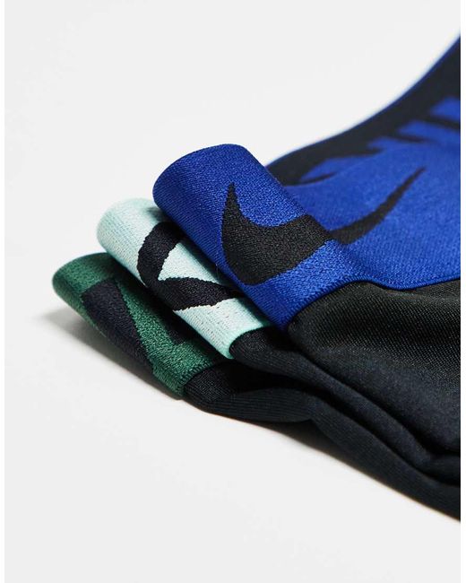 Nike Blue Essential Microfibre 3 Pack Boxer Brief for men