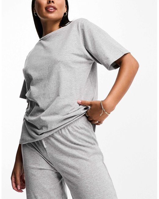 ASOS Gray Mix & Match Cotton Oversized Pyjama Tee