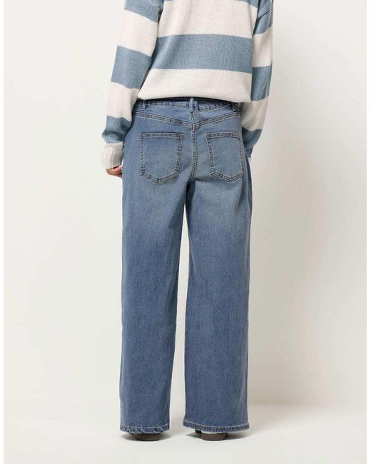 PixieGirl Blue Petite Tie Wide Leg Jeans