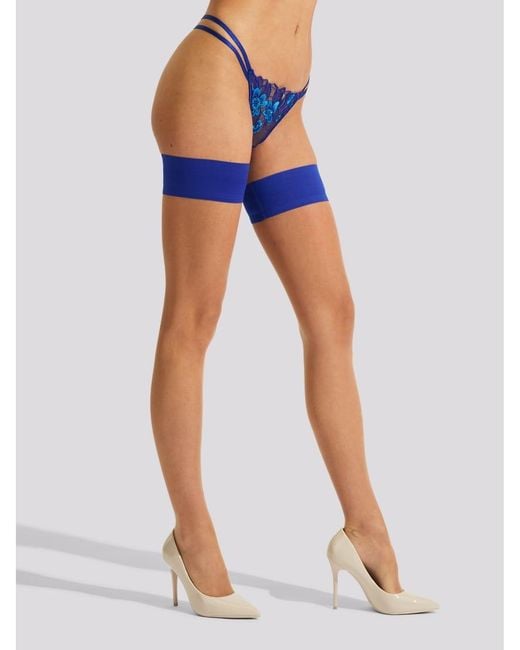 Ann Summers Blue Plain Top Hold Ups