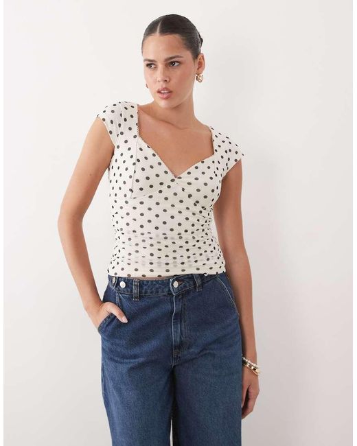 Abercrombie & Fitch Blue Mesh Sweetheart Top With Built
