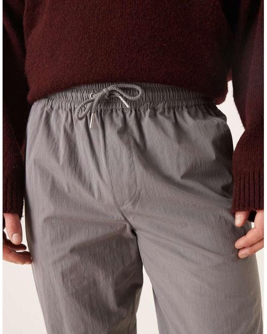 ASOS Gray Slim Pull On Trousers for men