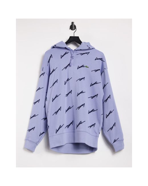 Lacoste Live – Fleece-Sweatshirt mit Print und Kapuze in Blau für Herren |  Lyst AT