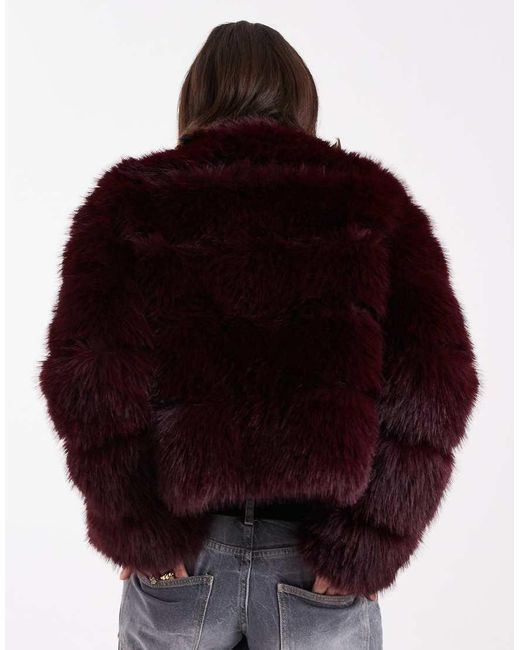 New Look Red Pelted Fur Jacket
