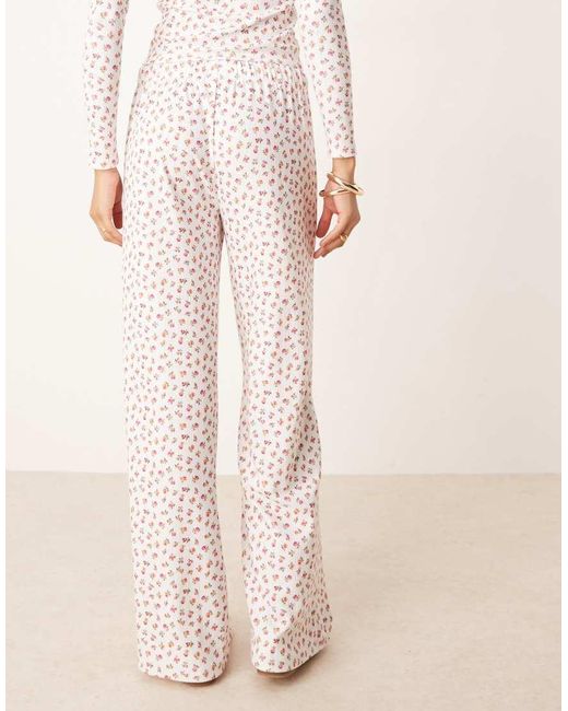 Pantalones De Pernera Ancha Con Estampado De De Pointelle De (Parte De Un Conjunto) ASOS de color Pink