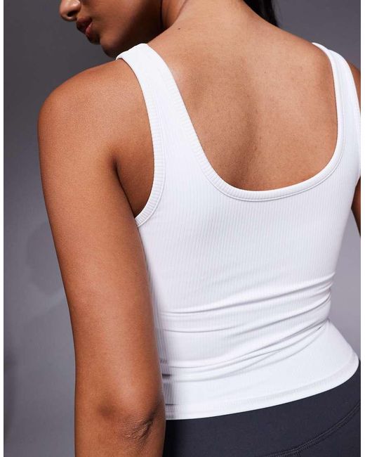 4505 Blue Soft Touch Rib Vest With Inner Bra
