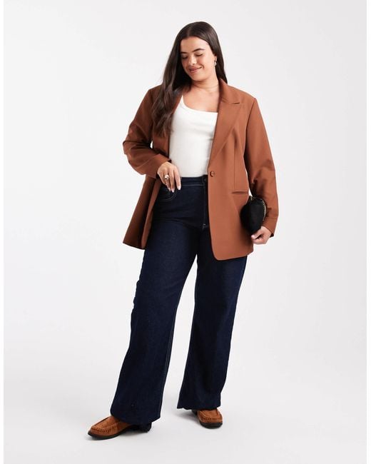 ASOS Blue Curve Tailored Relaxed Blazer