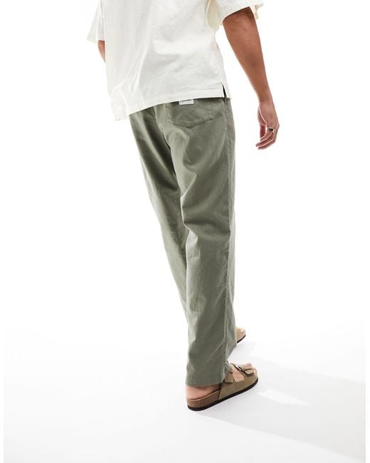 Rhythm Green Linen Jam Trousers for men