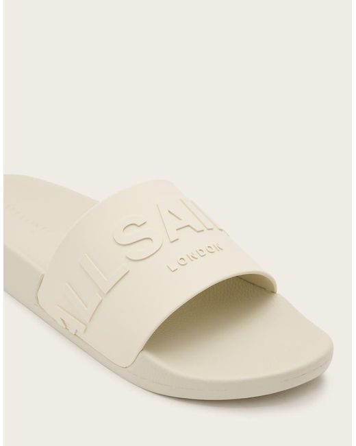 AllSaints Natural biggy Tonal Logo Rubber Sliders for men