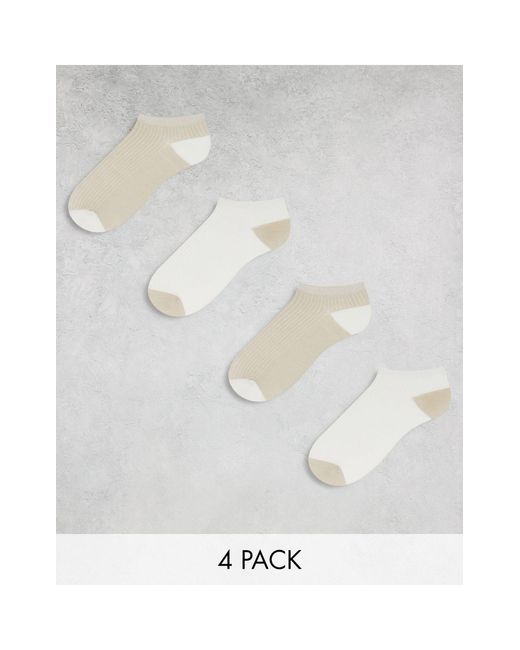 Lindex White 4 Pack Trainer Sock