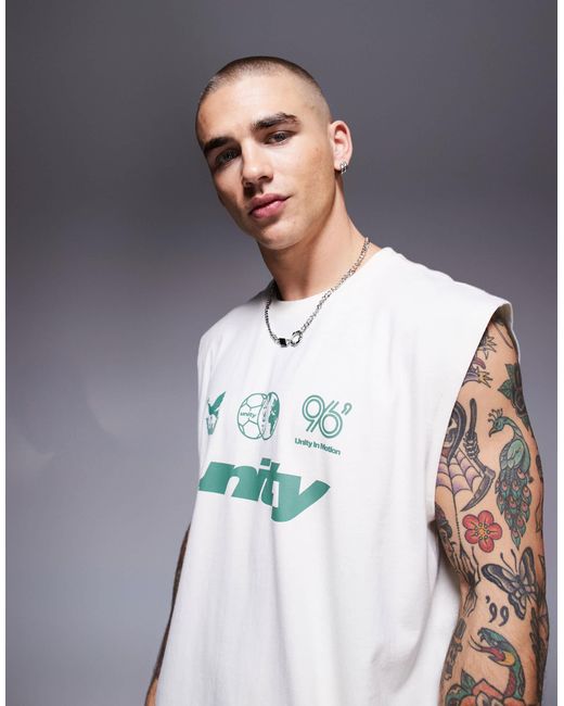ASOS – kastiges oversize-tanktop in Blue für Herren