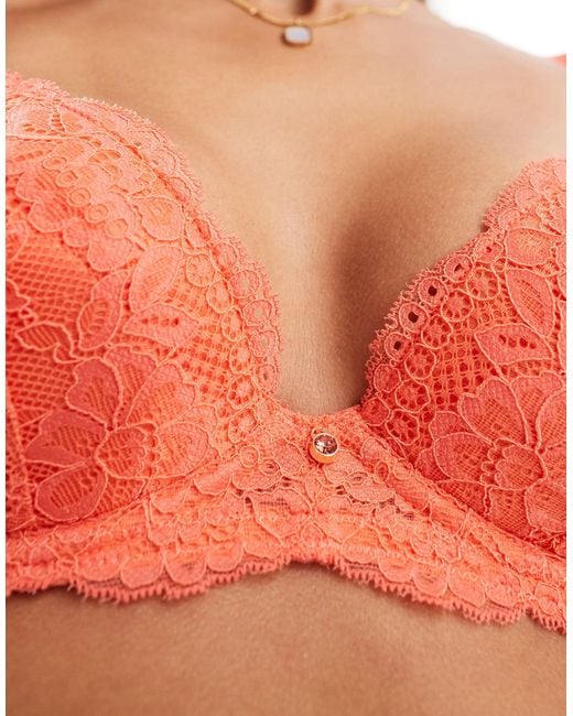 Ann Summers Orange – sexy lace – wattierter, tief ausgeschnittener bh