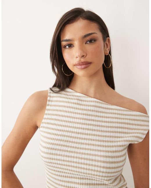 ASOS Natural Textured Off Shoulder Top Co-Ord