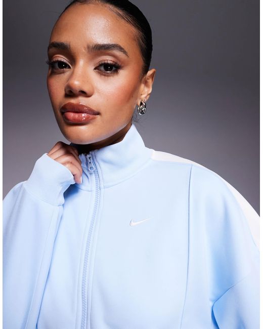 Nike Blue Nsw Cropped Zip Through Jacket