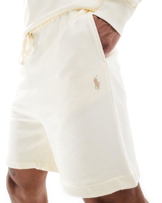 Polo Ralph Lauren White Icon Logo Loopback Terry Sweat Shorts for men