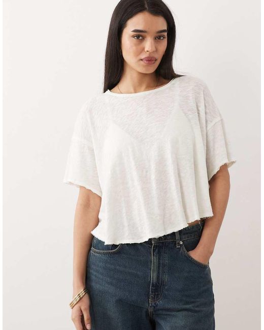Free People White Elsie Swing T-Shirt