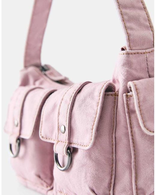 Borsa A Spalla Con Tasche Multiple di Pull&Bear in Blue
