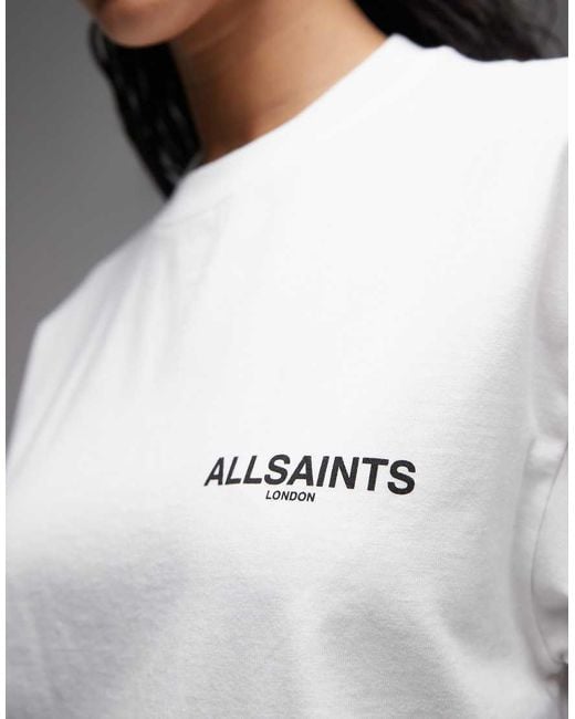 AllSaints Gray Swoop Amelie Back Graphic T-shirt