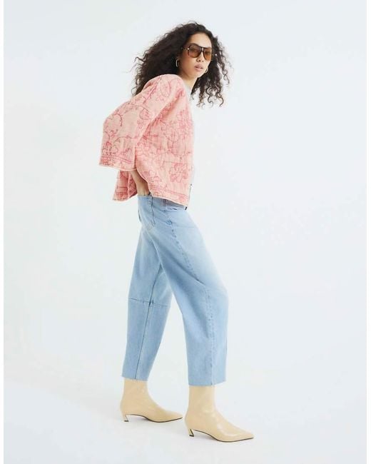 River Island Pink Quilted Floral Oversized Jacket