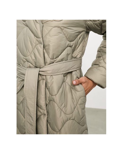 Vero Moda Natural Quilted High Neck Maxi Puffer Coat