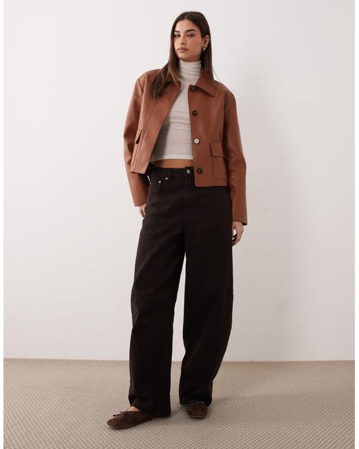 Mango Brown – jacke aus kunstleder