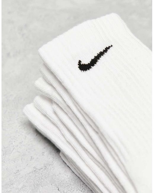 Nike White Everyday Cushioned 6 Pack Crew Socks