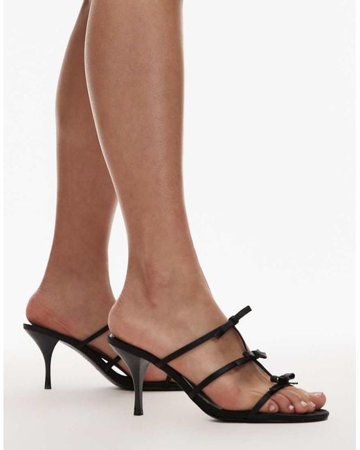 Mango Natural Bow Detail Slip On Heels