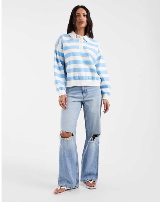 Levi's Blue Vintage Striped Polo Neck
