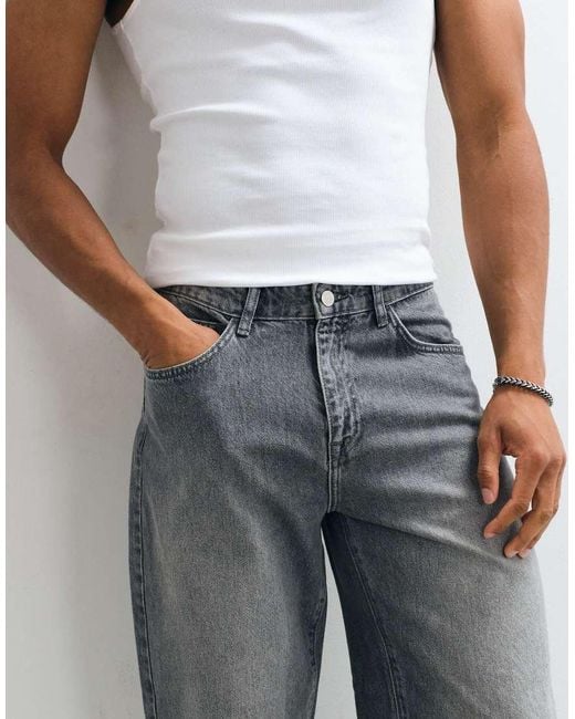 ASOS Gray Straight Jeans for men