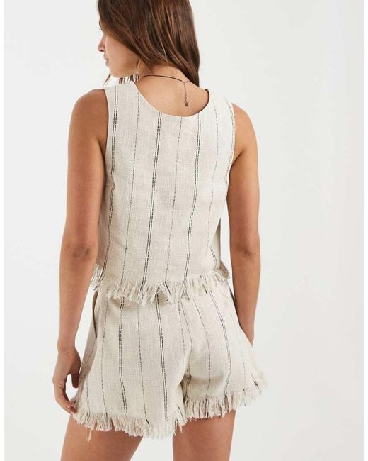 ASOS Multicolor Tailored Fringe Hem V Neck Shell Top