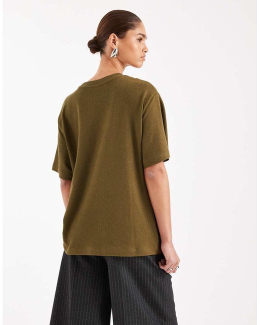 ASOS Green Textured Jersey Oversized T-Shirt