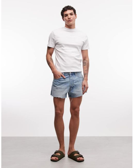 Weekday White Super Short Denim Shorts for men