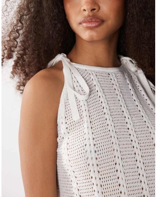 Vero Moda White Sleeveless Ruched Detail Jersey Maxi Dress