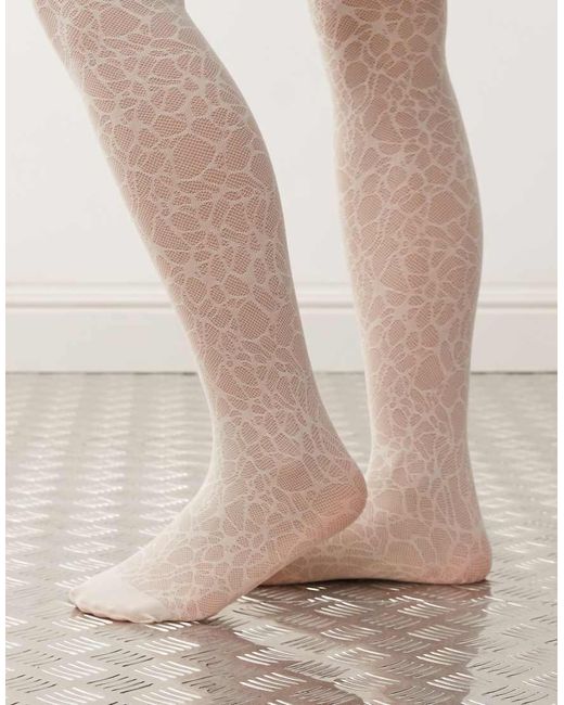 Weekday Brown Lace Tights