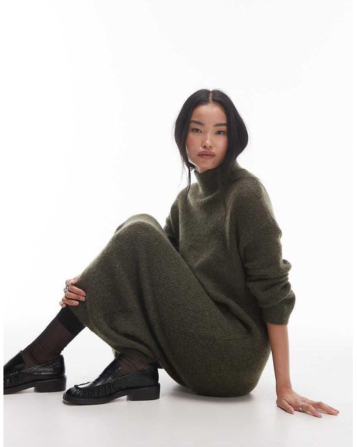 SELECTED White Roll-Neck Knitted Dress