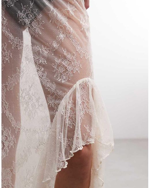 Noisy May White Tiered Lace Midaxi Skirt