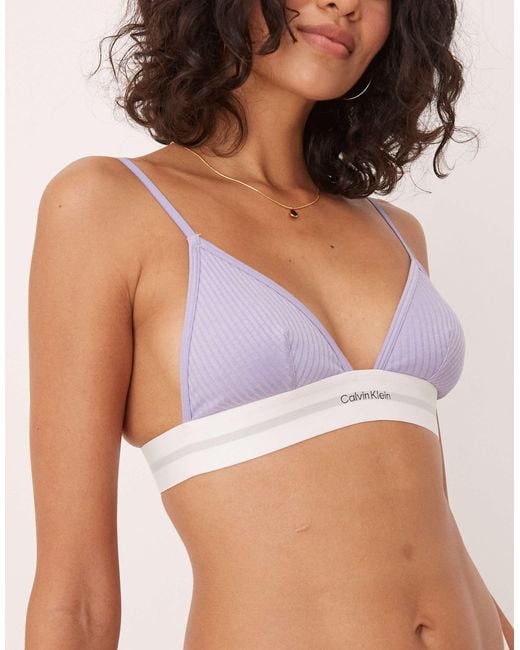 Calvin Klein Brown Modal Rib Unlined Triangle Bra