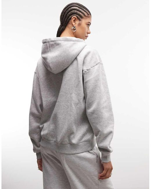 Weekday Gray Essence Standard Zip Hoodie