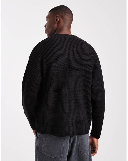 Only & Sons – oversize-strickpullover in Black für Herren