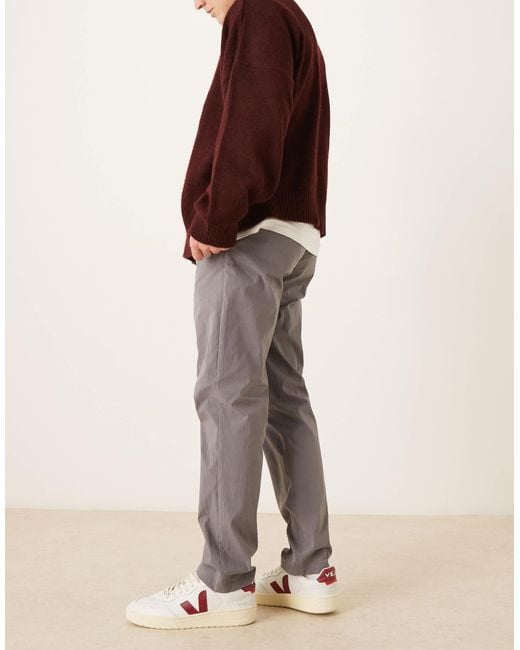 ASOS Gray Slim Pull On Trousers for men