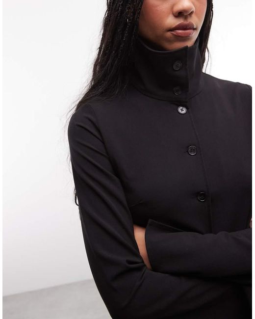 Weekday Black Funnel Neck Slim Fit Shirt