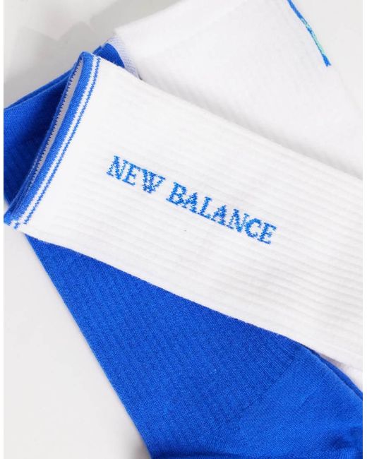 New Balance Blue Performance Logo Ankle Sock 3 Pack for men
