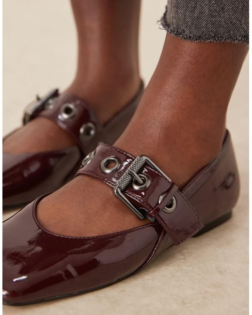 ASOS Brown Lazarus Mary Jane Ballet Flats