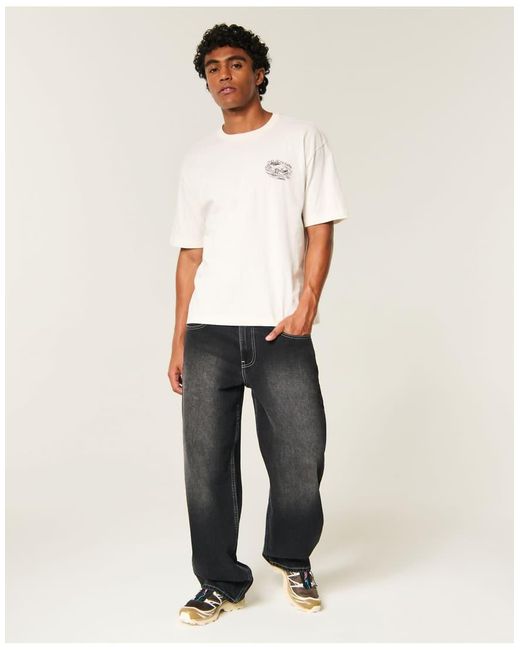 Hollister White Boxy Toyota Celica Supra Graphic Tee for men