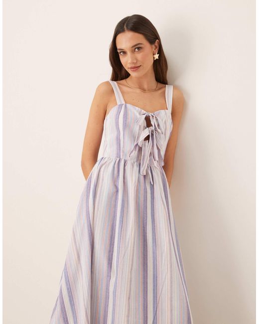 Glamorous Natural Bow Front Midi Dress