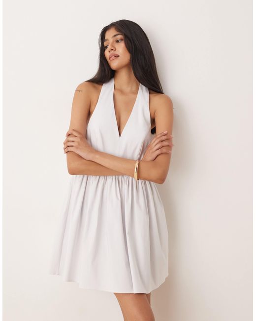 ASOS White – ärmelloses hemd-skater-kleid