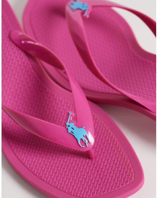 Polo Ralph Lauren Pink Polo Play Kitten Heel Thong Sandal